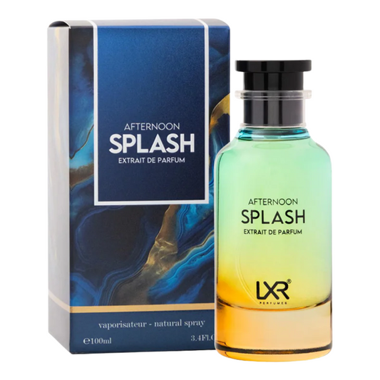 Perfume bottle and packaging of 'Afternoon Splash' by LXR Perfumes on a white background