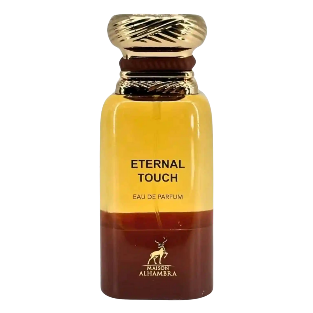 Perfume bottle labeled 'Eternal Touch' by Maison Alhambra on a white background