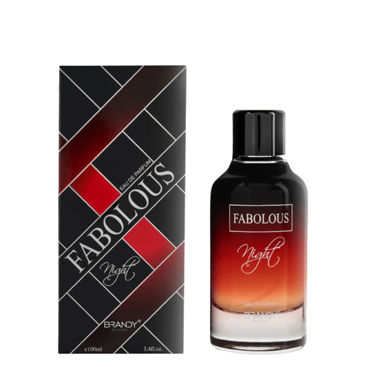 Fabolous Night perfume bottle and packaging on a white background. Fabolous Night by Brandy Designs Unisex Perfume
