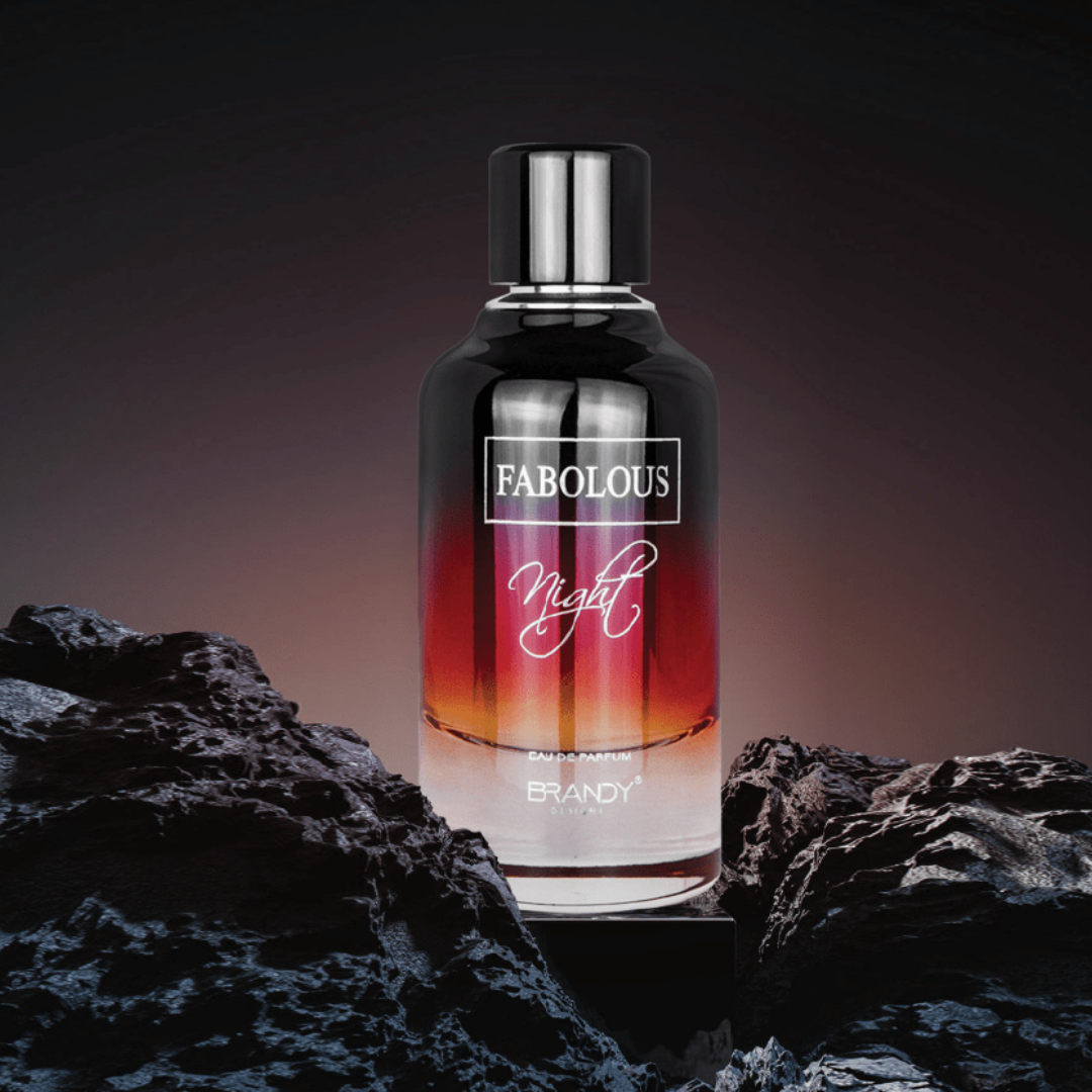 Bottle of Fabolous Night on a dark background. Fabolous Night by Brandy Designs Unisex Perfume