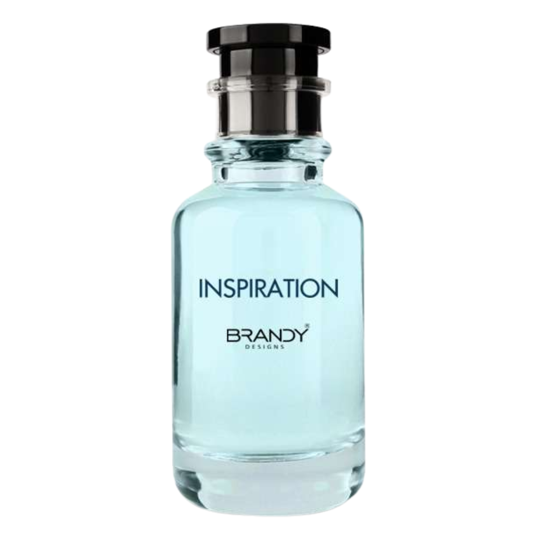 Luxury fragrance Inspiration Eau de Parfum by Brandy Designs, inspired by Louis Vuitton Imagination. Premium Arabian perfumes for men, long lasting perfumes and sophisticated men’s fragrance in an elegant blue glass bottle.