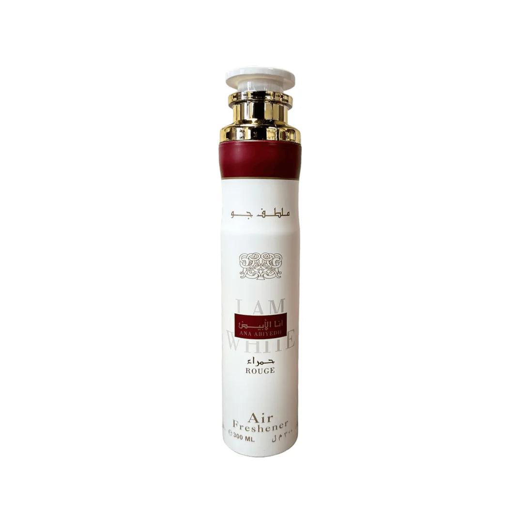 A bottle of Ana Abiyedh Rouge perfume by Lattafa with a clear glass body and a red cap, displaying the label and the fragrance name. Clone / dupe of / inspired by Maison Francis Kurkdjian - Baccarat Rouge 540 perfume.