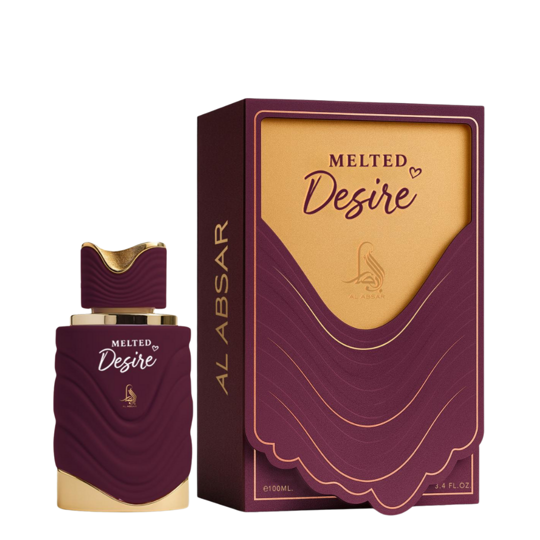Al Absar Melted Desire perfume bottle and packaging on a white background