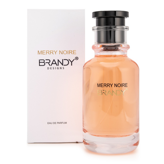 Merry Noire Brandy women’s fragrance with packaging – luxury perfumes inspired by Louis Vuitton Matière Noire, Arabian women’s perfume with long lasting scent.