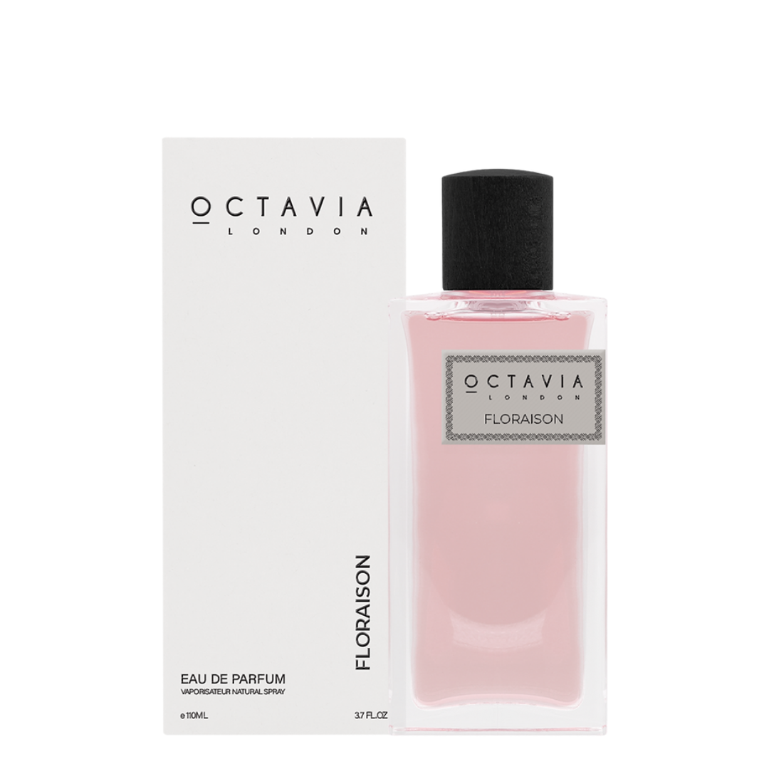 Octavia London Floraison Eau de Parfum bottle and packaging on a white background