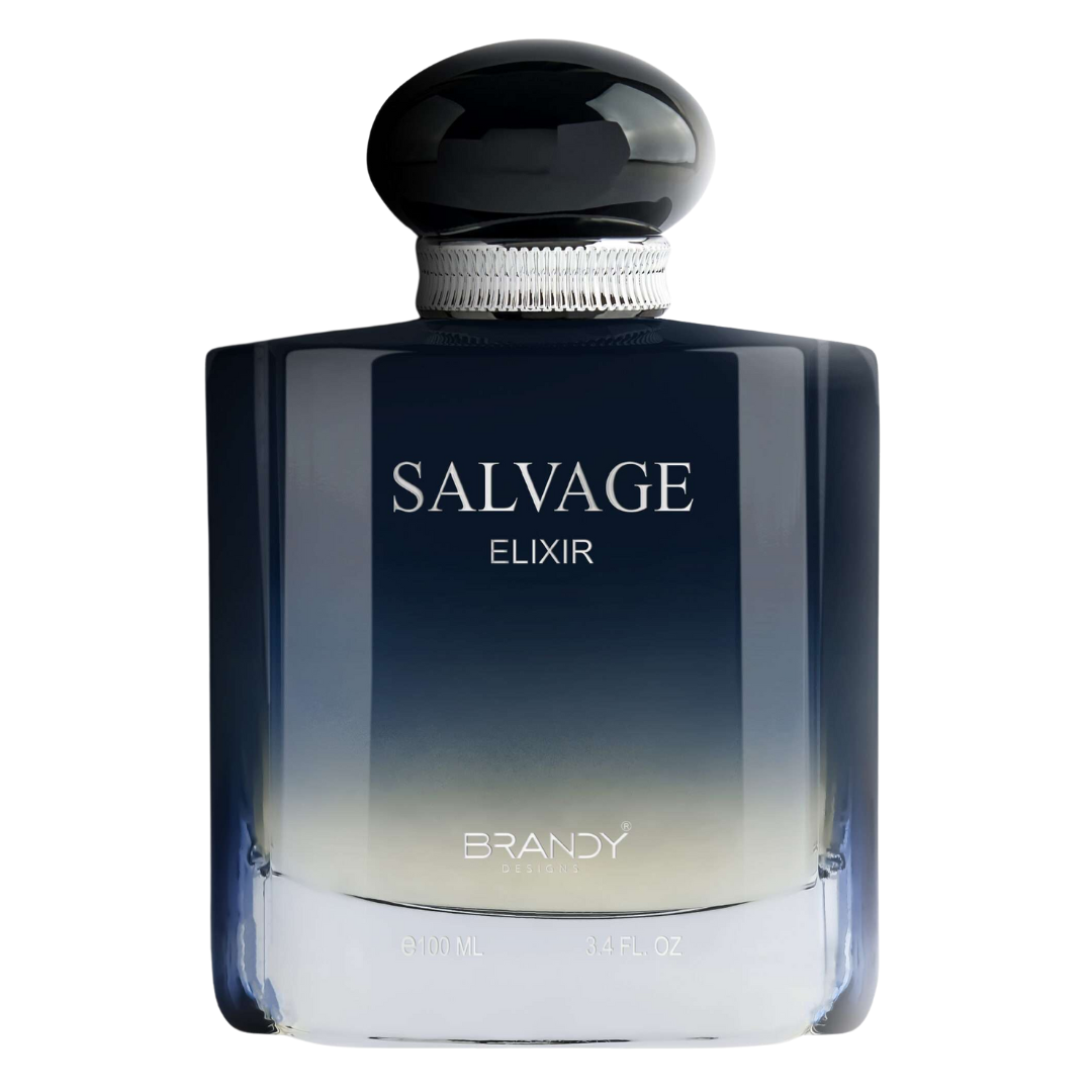 Perfume bottle labeled 'Salvage Elixir' on a white background. Salvage Elixir by Brandy Designs Mens Perfume