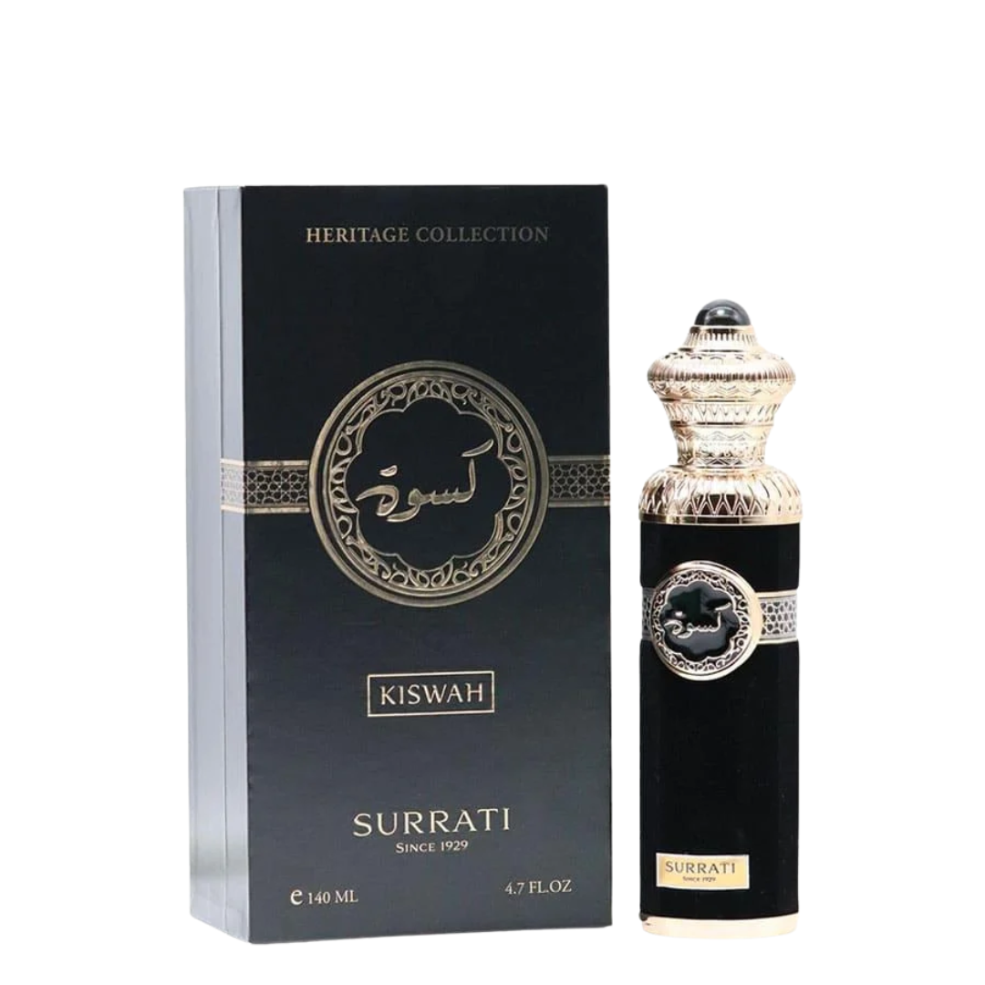 Kiswah Surrati perfume bottle and packaging on a white background