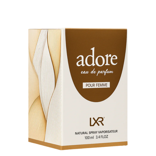 LXR Adore eau de parfum packaging for women on a white background. Adore by LXR Womens Perfume