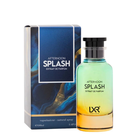 Perfume bottle and packaging of 'Afternoon Splash' by LXR Perfumes on a white background