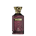 Perfume bottle with gold cap and zebra pattern on a white background. Ahmed Al Maghribi Joud Unisex Perfume
