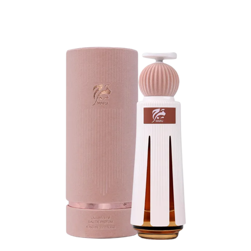 Perfume bottle and packaging with a brand logo on a white background. Ahmed Al Maghribi Marj Unisex Perfume