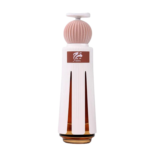 White bottle with a pink cap on a white background. Ahmed Al Maghribi Marj Unisex Perfume