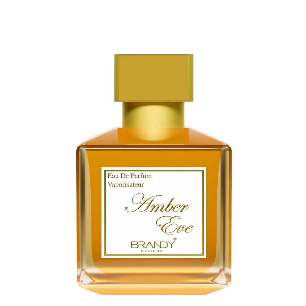 Amber Eve Brandy perfume bottle on a white background. Amber Eve by Brandy Designs Unisex Perfume.
