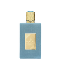 A blue bottle of Ameer Al Arab Imperium perfume with a gold cap and label, on a white background.