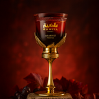 Arabiyat Prestige Bahiya Garnet bottle with leaf props