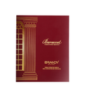 Red and gold packaging of Baraccat Brandy Designs perfume with classical column design. Baraccat Giftset by Brandy Designs Unisex Perfume