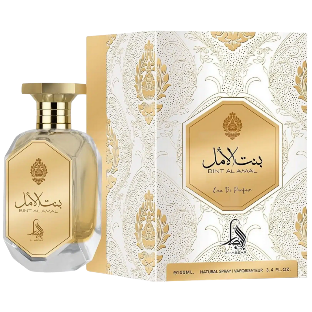 Bint Al Amal perfume bottle and packaging on a white background