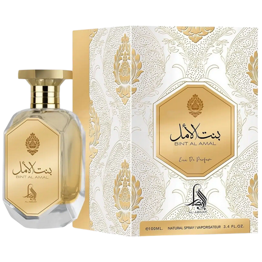 Bint Al Amal perfume bottle and packaging on a white background