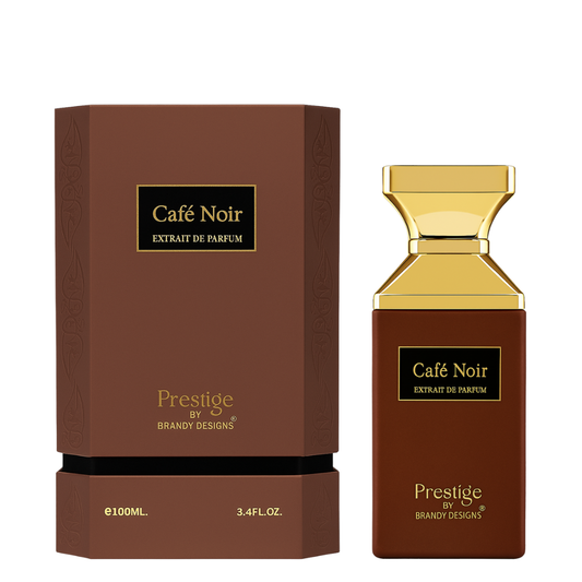 Café Noir extract de parfum bottle and packaging on a white background