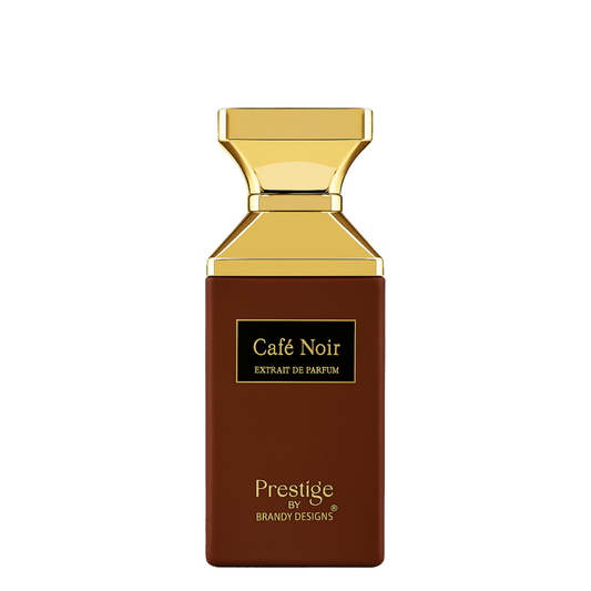 Perfume bottle labeled 'Café Noir' by Prestige on a white background
