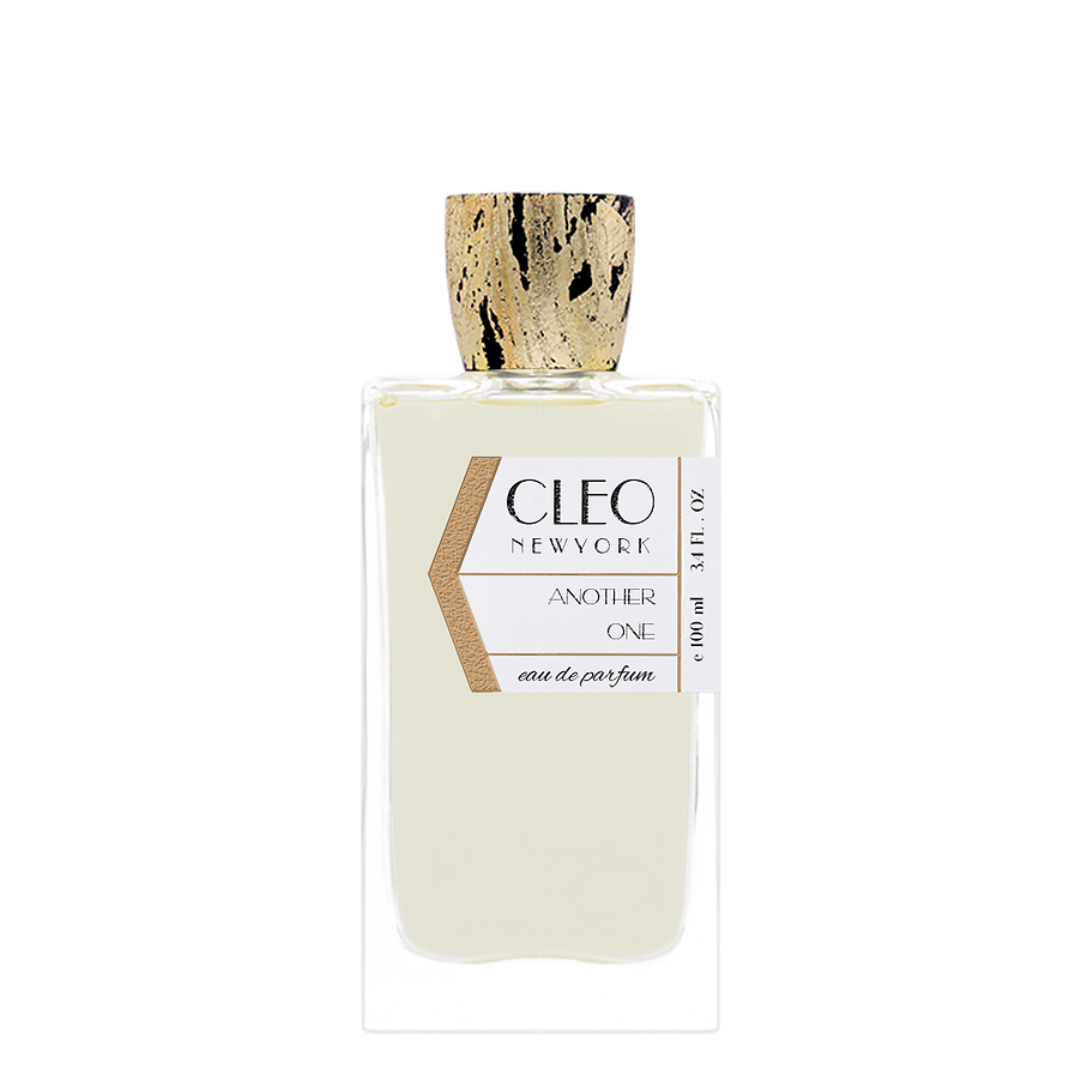 Perfume bottle labeled 'Cleo New York Another One' on a white background