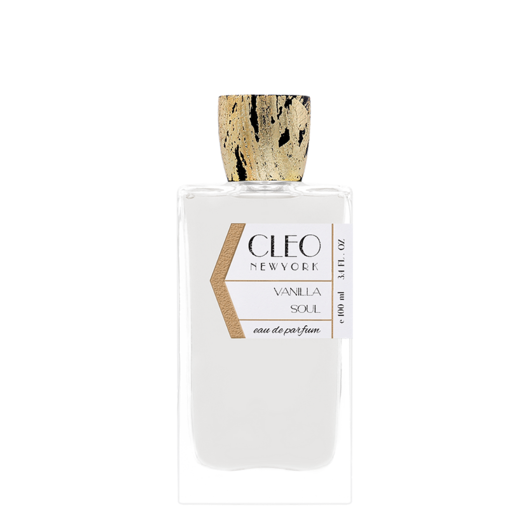 Cleo New York Vanilla Soul eau de parfum bottle on a white background