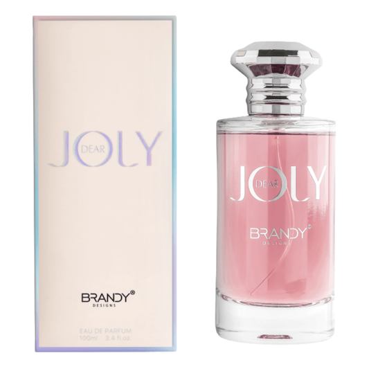 Perfume bottle and packaging of 'Dear Joly' by Brandy on a white background. Dear Joly by Brandy Designs Womens Perfume