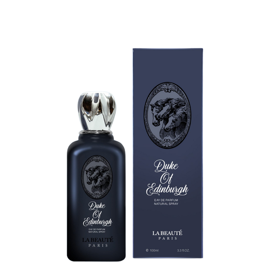 Duke of Edinburgh perfume bottle and packaging on a white background