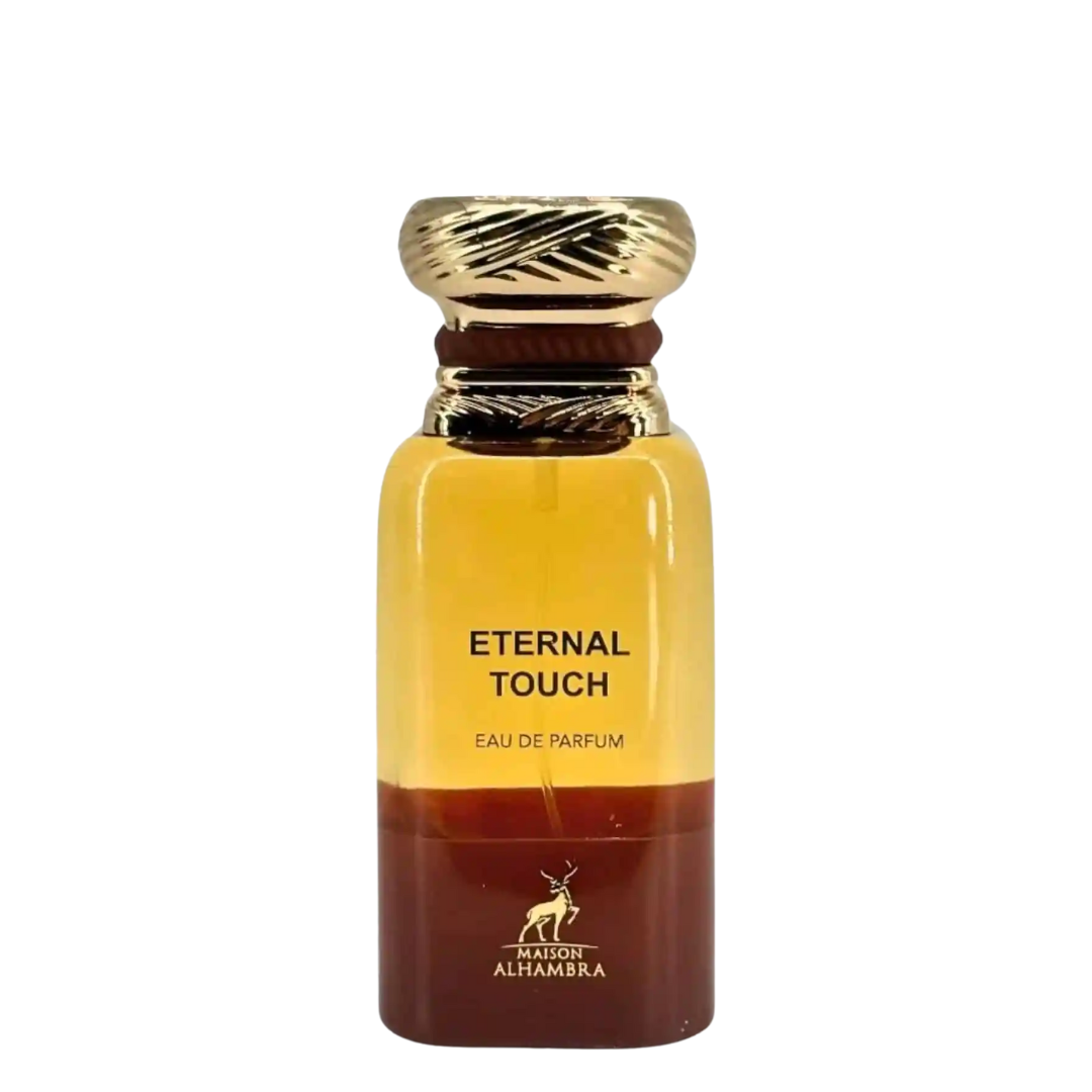 Perfume bottle labeled 'Eternal Touch' by Maison Alhambra on a white background