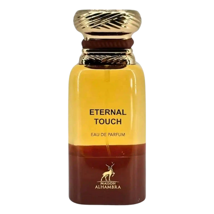 Perfume bottle labeled 'Eternal Touch' by Maison Alhambra on a white background
