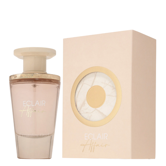 Eclair Affair perfume bottle and packaging on a white background