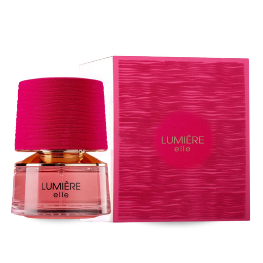Lumérie elle perfume bottle and packaging on a white background