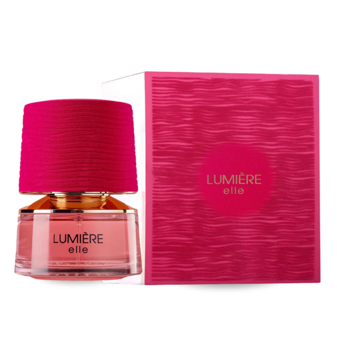 Lumérie elle perfume bottle and packaging on a white background