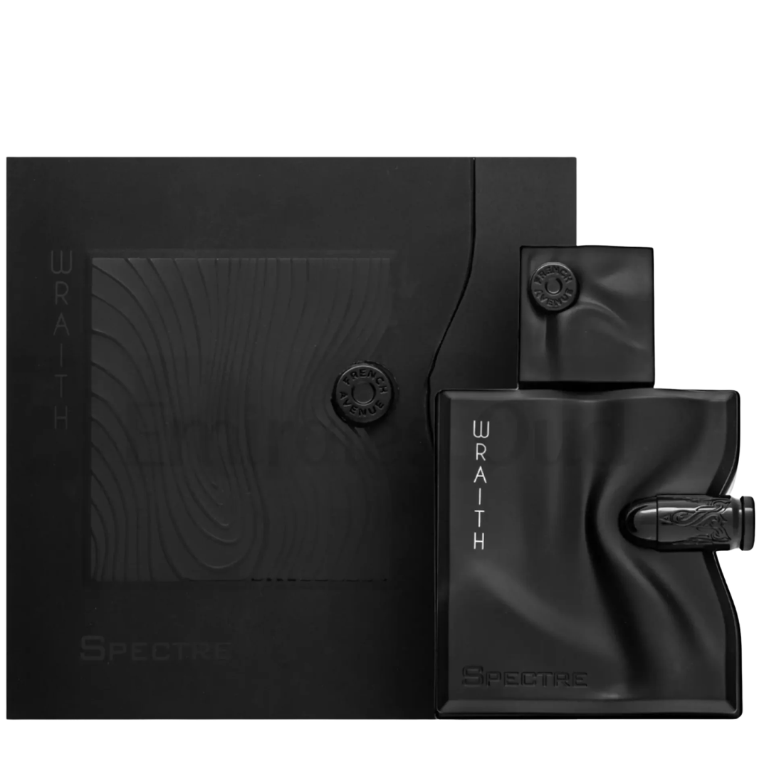 Spectre Wraith perfume packaging on a white background. French Avenue: Spectre Wraith