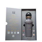 Surrati Gray Oud perfume bottle in its open presentation box.