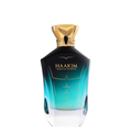 Haakim perfume bottle with gold cap on a white background. Haakim by Brandy Designs Mens Perfume