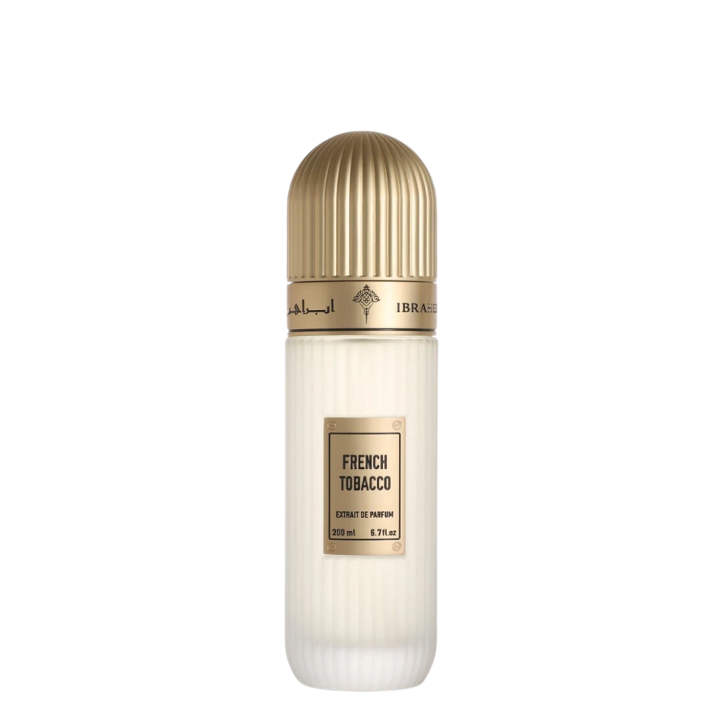 IBRAQ perfume bottle labelled 'French Tobacco' on a white background