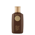 A dark brown bottle of Biscotti Date Toffee with a metallic gold cap and gold lettering on a plain white background.
