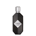 A bottle of Onyx Silver Khadlaj perfume, featuring a black faceted bottle with diagonal textured stripes and a silver cap, centered on a plain white background.