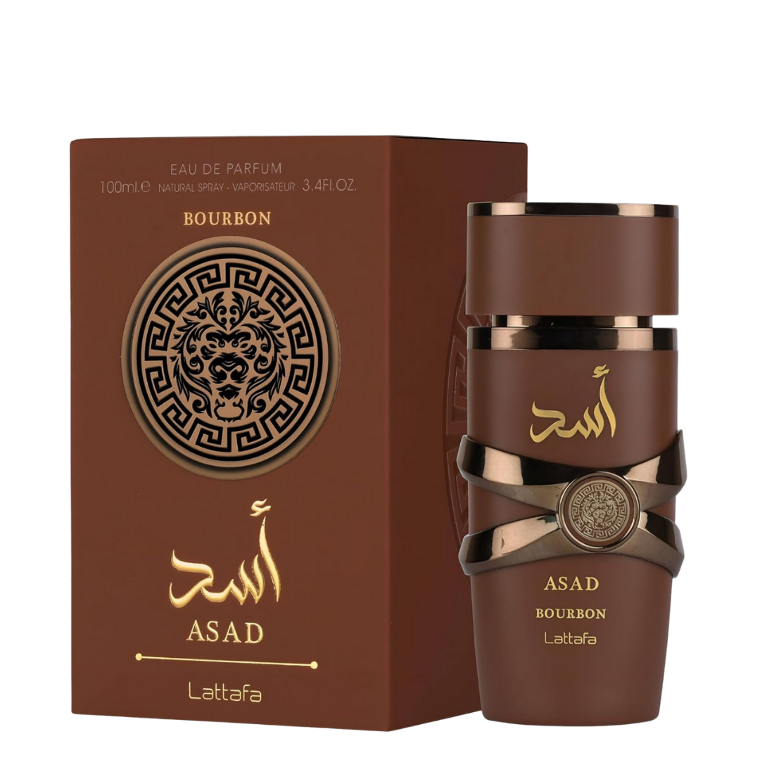 Lattafa Asad Bourbon perfume with box – masculine scent. 