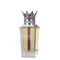 Perfume bottle labeled 'Dynasty' with a decorative cap on a white background. Lattafa Dynasty Unisex Perfume.