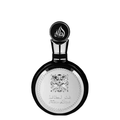 Lattafa Fakhar Black Eau de Parfum – Elegant Black and Silver Perfume Bottle
Luxurious Lattafa Fakhar Black perfume in a round black bottle with ornate silver detailing, offering a bold and sophisticated fragrance for men. 