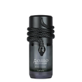 A bottle of Lattafa Musamam Black Intense cologne featuring a dark smoky glass bottle with a black coiled snake design around the neck, on a solid white background.