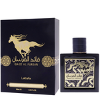Lattafa Qaed Al Fursan Unisex Perfume bottle and box. Inspired by Paco Rabanne - Black XS