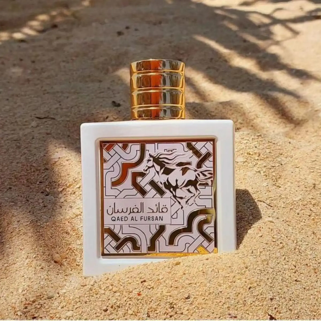 Lattafa Qaed Al Fursan Unlimited Unisex Perfume in sand. Inspired by Versace - Eros