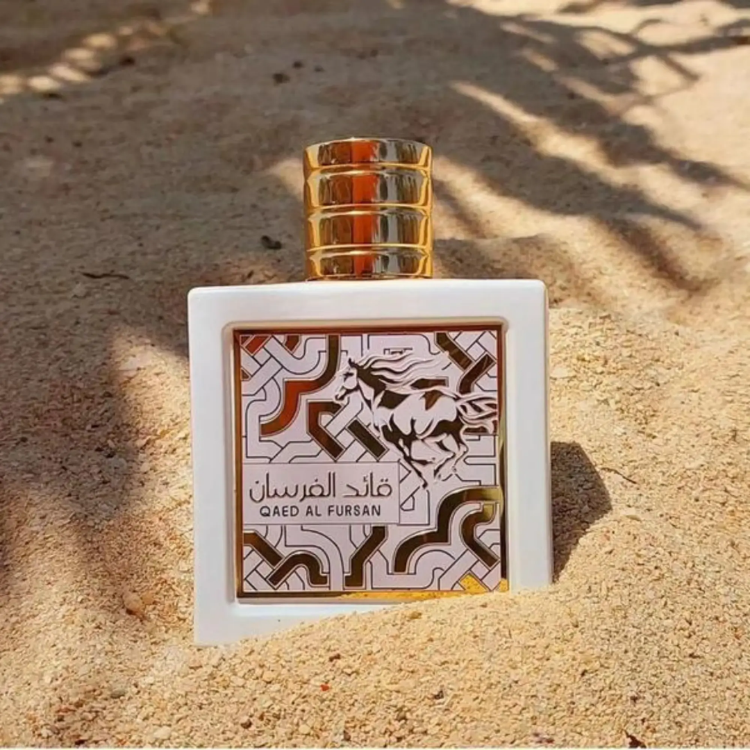 Lattafa Qaed Al Fursan Unlimited Unisex Perfume in sand. Inspired by Versace - Eros