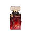 Perfume bottle labeled 'Sapphire Rouge' by Le Bonheur on a white background