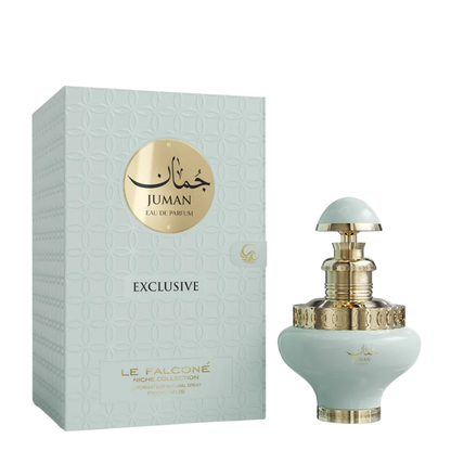 Juman perfume bottle and packaging on a white background