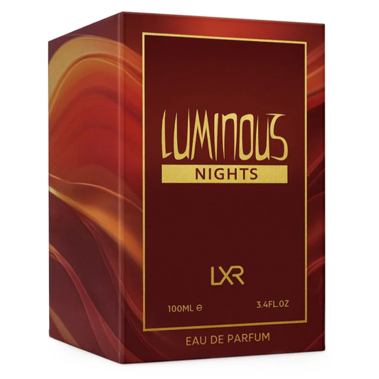 Luminous Nights LXR Eau de Parfum packaging on a white background