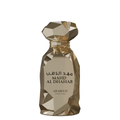 A glass perfume bottle with a faceted design, containing Mahd Al Dhahab fragrance by Arabiyat Prestige.